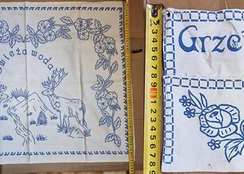 2 x Makatka Kuchenna PRL Świeża Woda Kieszeń Grzebienie Lata 60 70 Oryginał