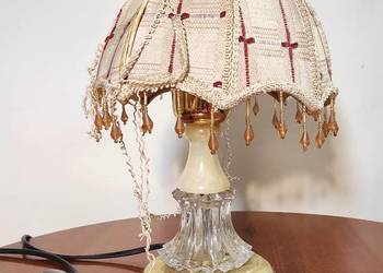 Lampa z abażurem szkło metal