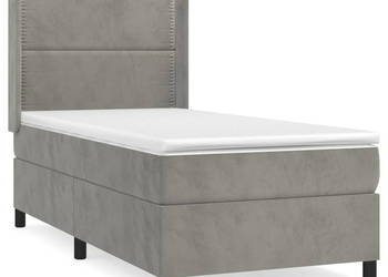 Łóżko Z Materacem Szare Kontynentalne DO Sypialni 90x200 cm WM-3132597