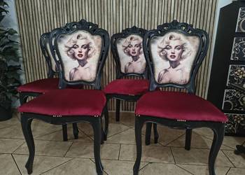 Ekskluzywne krzesła ludwikowskie GLAMOUR – Marilyn Monroe – komplet 4 szt.