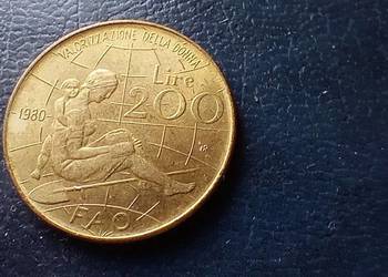 Stare monety 200 lir 1980 FAO Włochy