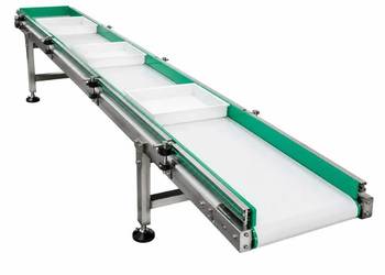 Transporter poziomy do linii produkcyjnych i pakujących | Stal nierdzewna