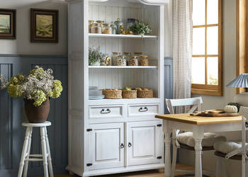 Stylowy biały regał drewniany REG 06