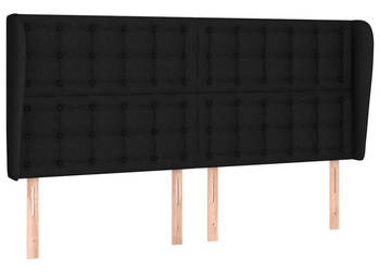 Zagłówek uszak czarny 163x23x118/128 cm tkanina WM-3118398
