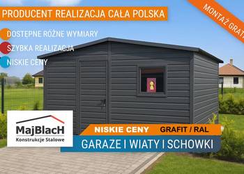 GRAFIT | Mały Domek | GARAŻ BLASZANY | SCHOWEK | Altana– Maj-BlacH