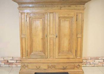 Solidna szafa z litego dębu półki regał zamykany transport