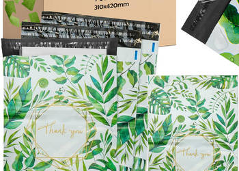 FOLIOPAKI KURIERSKIE MOCNE KOPERTY FOLIOWE 310X420 ,,THANK YOU" 50szt