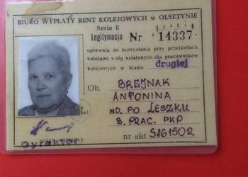 ( 1594 ) Legitymacja Rent Kolejowych ( 1594 ) Legitymacja Rent Kolejowych
