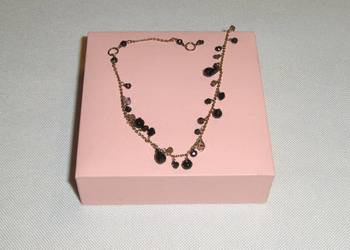 W.Kruk Bransoletka srebrna pozłacana z czarnymi cyrkoniami