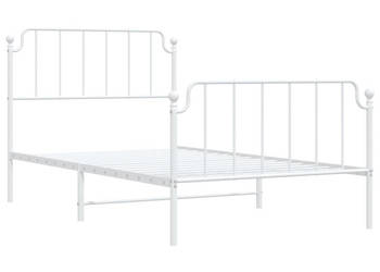 Łóżko Metalowe Białe Rama Łóżka Ze Stelażem Biała 107x203 cm WM-373950