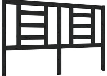 Wezgłowie łóżka czarne 146x4x100 cm lite drewno sosnowe WM-818824
