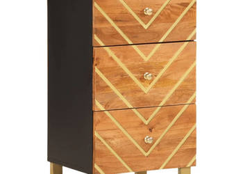 Szafka brązowo-czarna 40x335x75 cm lite drewno mango WM-356806