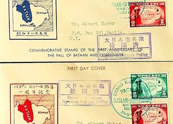 FILIPINY 1943-okupacja japońska-2 koperty FDC.GRATIS WYSYŁKA!