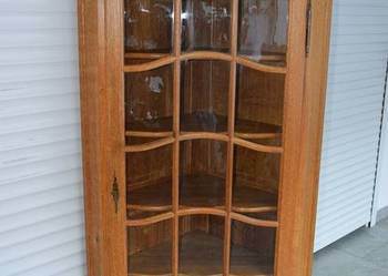 witryna narożna z drewna dębowego - jak nowa