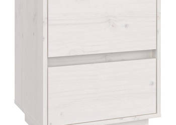 Szafka nocna biała 40x35x50 cm lite drewno sosnowe WM-813317