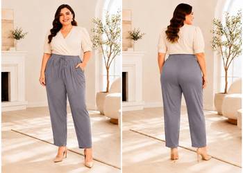Spodnie cygaretki elegancja i szyk elastyczne roz 44/46 pas od 80-140cm