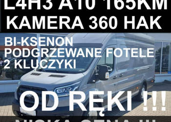 Ford Transit L4H3 Automat 165KM Kamera 360 Hak Super Cena od ręki !