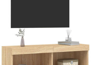 Szafka pod TV z oświetleniem LED dąb sonoma 100x30x30 cm WM-837159