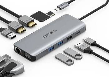 Omars 11 in 1 Stacja dokująca, koncentrator USB C Potrójnym wyświetlaczem P