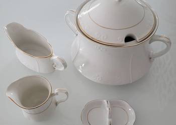 ZESTAW PORCELANY RĘCZNIE MALOWANY CHODZIEŻ