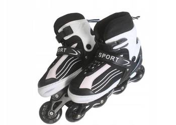 Łyżworolki Rolki Rekreacyjne Łyżwy Wrotki Regulowane Białe 31-34
