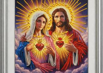 Jezus i Maryja w wyklejance diamentowej