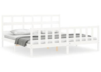Łóżko bez materaca białe lite drewno sosnowe 200x200 cm WM-3193032