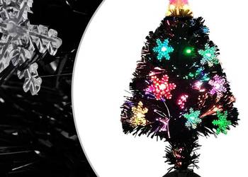 vidaXL Choinka ze śnieżynkami LED, czarna, 64 cm(SKU:328460)