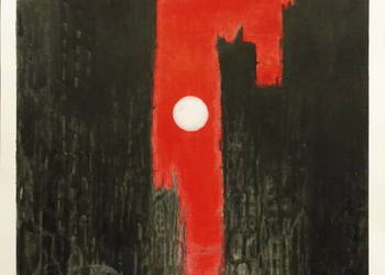 Obraz - akwarela - papier bawełna "Dark city #1" / 20 x 28,5 cm / do oprawy