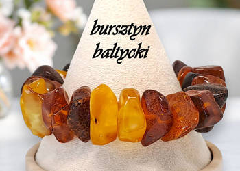 Bransoletka BURSZTYN bryłki cytryna, mleko, koniak, wiśnia #818
