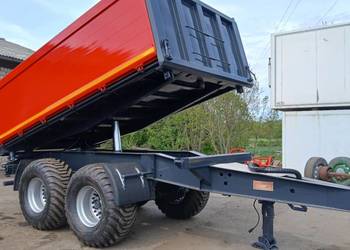 Tandem 3 x wywrotka 18T KEL-BERG szerokie koła budowlana przyczepa