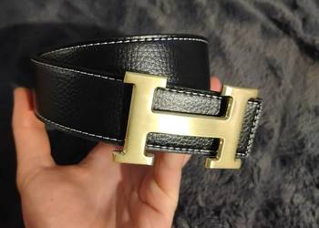 Czarny pasek marki Hermes