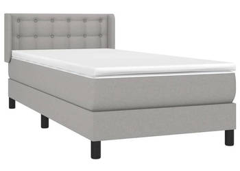 Łóżko kontynentalne z materacem jasnoszare tkanina 80x200 cm WM-3129985