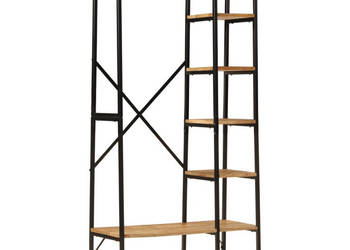 Wieszak na ubrania z półkami 90x40x190 cm mango i żelazo WM-358577