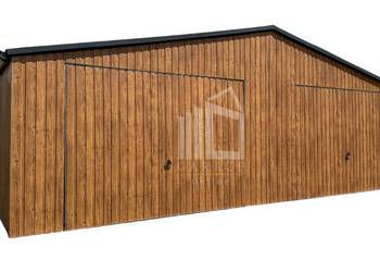 Garaż Blaszany 8x6m Brama uchylna Drzwi  Drewnopodobny rynny dach ID553