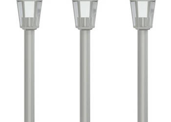 Lampy ogrodowe na słupku 3 szt. srebrne 80 cm stal WM-4006382