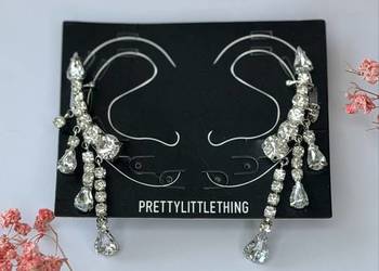 Kolczyki nausznice PrettyLittleThing z kryształkami glamour