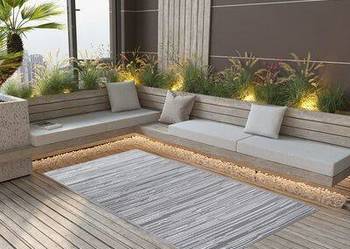 vidaXL Dywan na zewnątrz, szary, 80x150 cm, PP(sku310436)