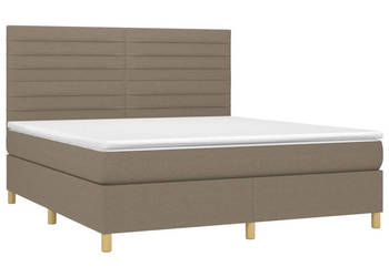 Łóżko kontynentalne z materacem taupe tkanina 160x200 cm WM-3135529