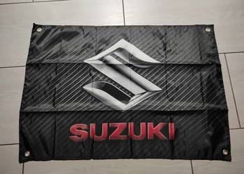 Suzuki logo baner plakat materiałowy 90x60cm  prezent Honda Yamaha Suzuki