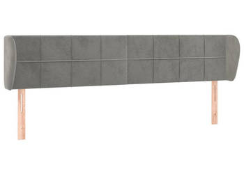Zagłówek uszak jasnoszary 183x23x78/88 cm aksamitny WM-3117204