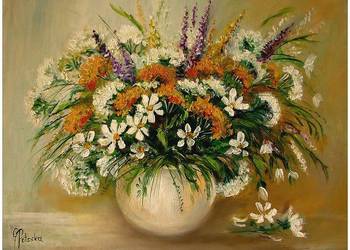 Bukiet polnych kwiatów obraz olejny 40cm-50cm dostępny