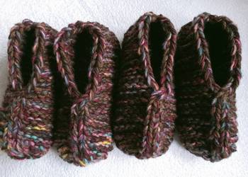 2 pary grubych kapci z wełną alpaki 38 - 42#papcie#wełniaczki#bambosze