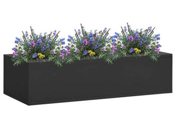 Doniczka do biura antracytowa 90x40x23 cm stalowa WM-336428