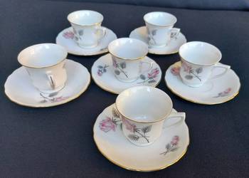Serwis espresso Windsor Loucky Carlsbad Czechosłowacja retro róże komplet