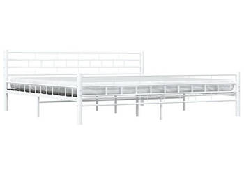 Łóżko Metalowe Białe Rama Łóżka Ze Stelażem Biała 180 x 200 cm WM-285300