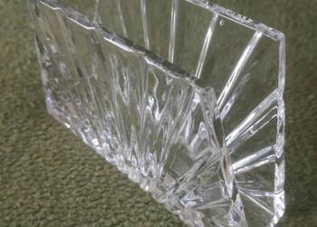 Masywny serwetnik kryształowy, American Cut, Modernizm.