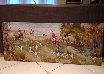 Duży ręcznie wyszywany gobelin "Polowanie" makata mandala kilim obraz