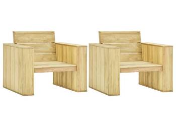 vidaXL Krzesła ogrodowe 2 szt., 89x76x76 cm, impregnowana sosna(SKU:3053201