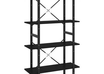 4-poziomowy regał na książki czarny 80x30x140 cm WM-806458